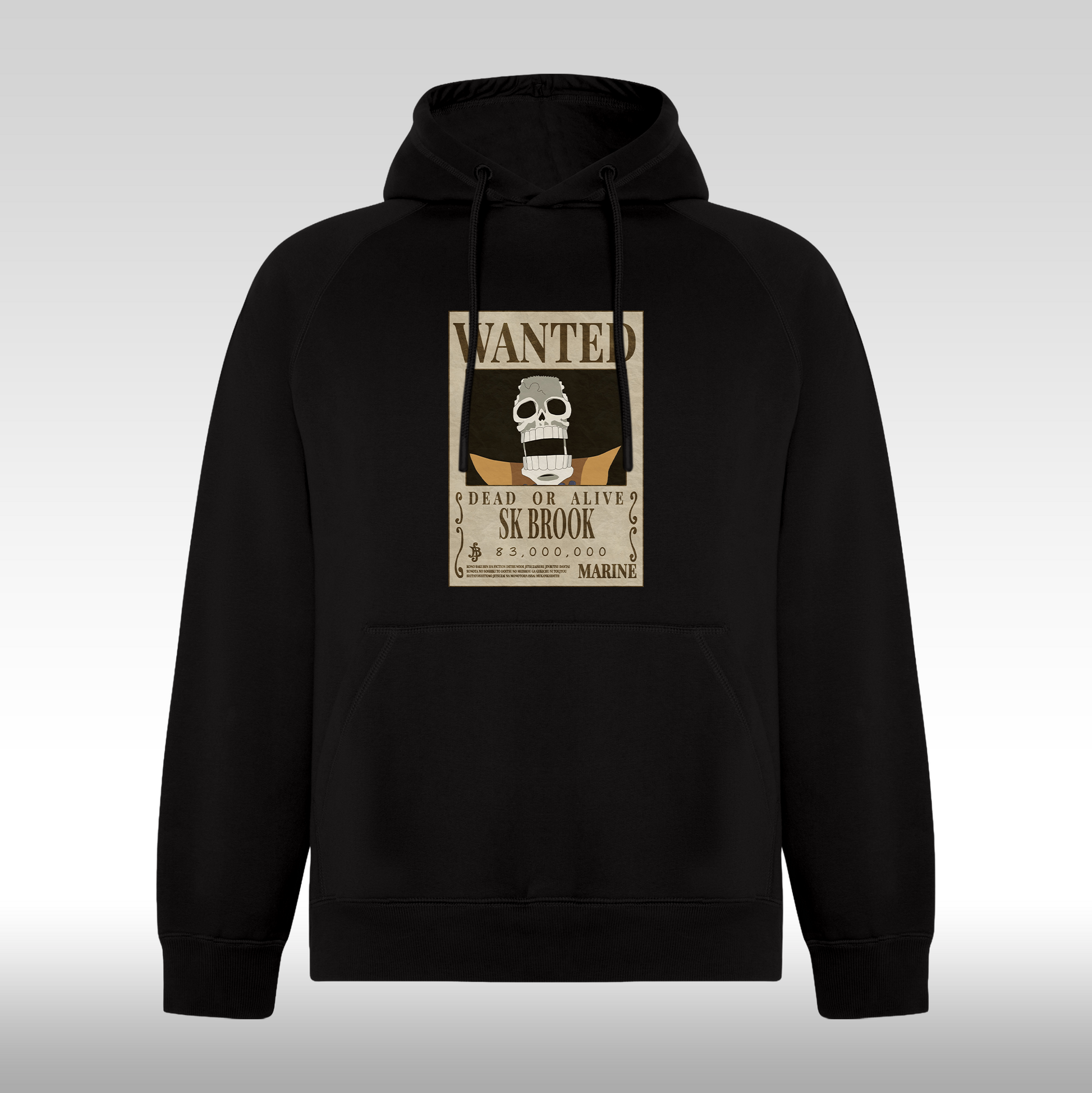 Hanorac negru personalizat anime "WANTED : SK Brook" streetwear
