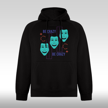 Hanorac negru personalizat urban "Be Crazy" streetwear
