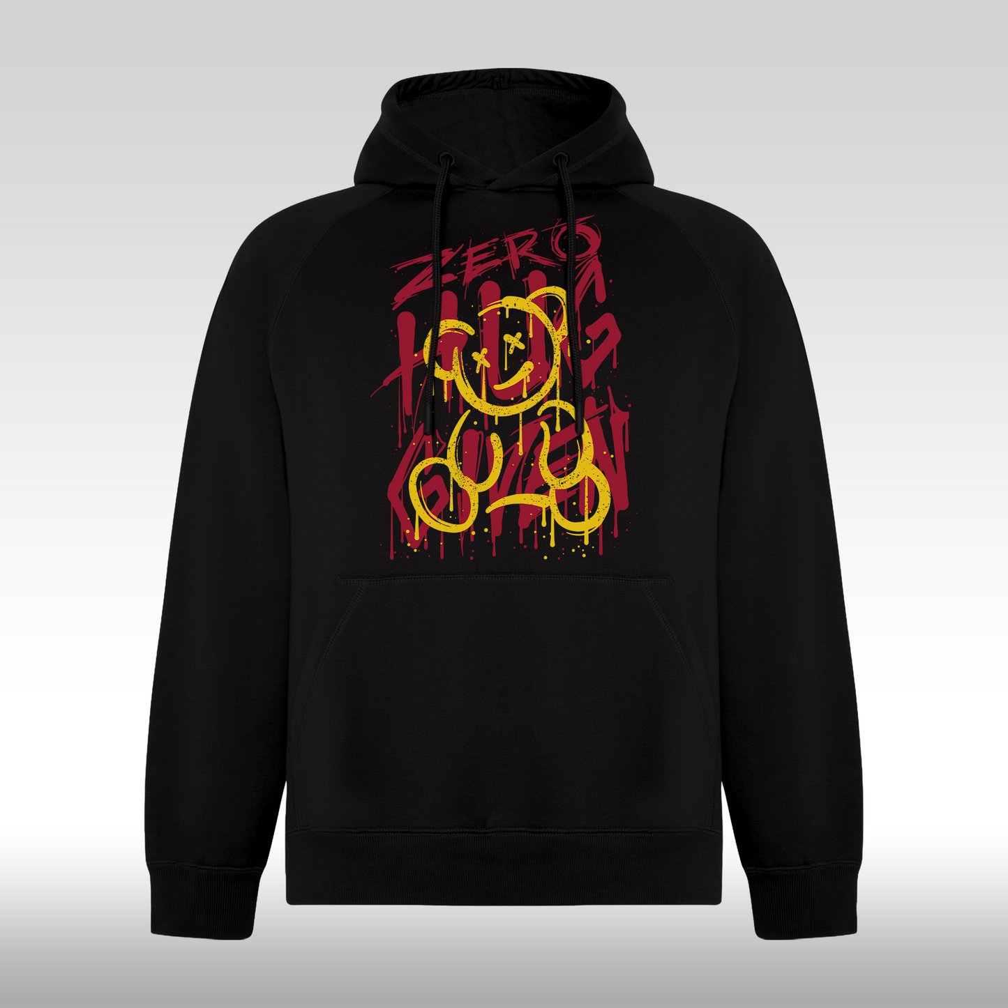 Hanorac negru personalizat urban "Zero Hug Given" streetwear

